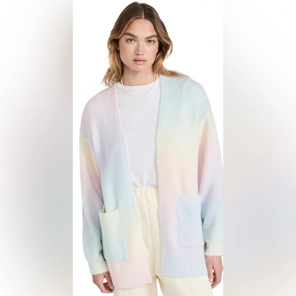 Splendid Eloise Rainbow Open Front Cardigan Pastel